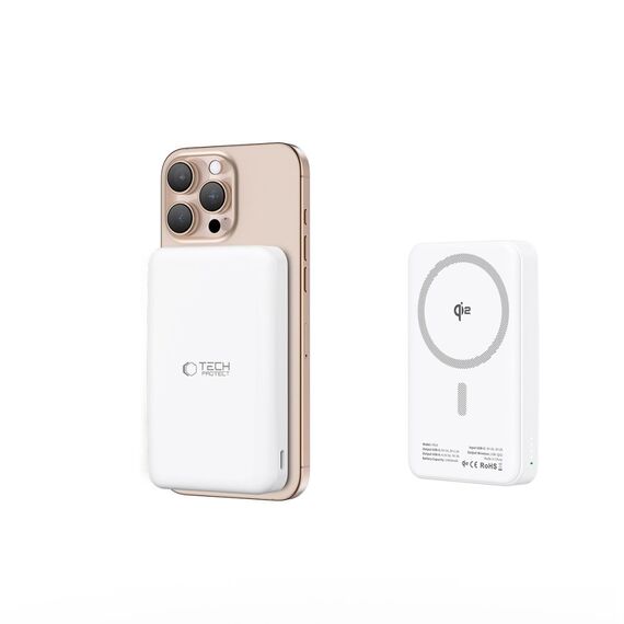 Powerbank Tech-Protect PB24 LifeMag QI2 MagSafe 10000 mAh - white - Powerbanks - Smartphone Chargers - Techbox
