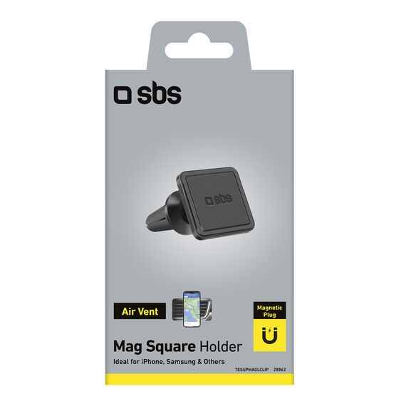 Magnetic smartphone holder SBS TESUPMAGLCLIP - black - Smartphone Holders - Smartphones - Techbox