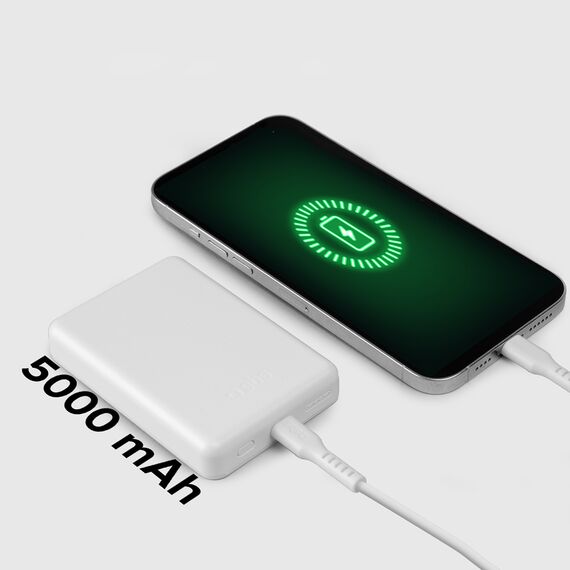 Powerbank SBS TEBB5000MAG1CW 5000 mAh USB-C, MagSafe compatible - white - Powerbanks - Smartphone Chargers - Techbox
