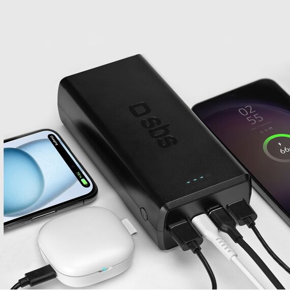 Powerbank SBS TTBB30000PD20K 30000 mAh 2 x USB-C 2 x USB-A - black - Powerbanks - Smartphone Chargers - Techbox