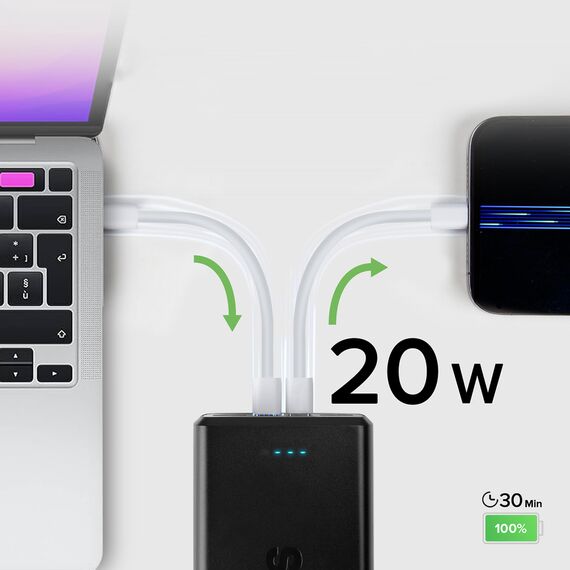 Powerbank SBS TTBB30000PD20K 30000 mAh 2 x USB-C 2 x USB-A - black - Powerbanks - Smartphone Chargers - Techbox