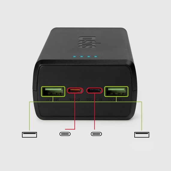 Powerbank SBS TTBB30000PD20K 30000 mAh 2 x USB-C 2 x USB-A - black - Powerbanks - Smartphone Chargers - Techbox