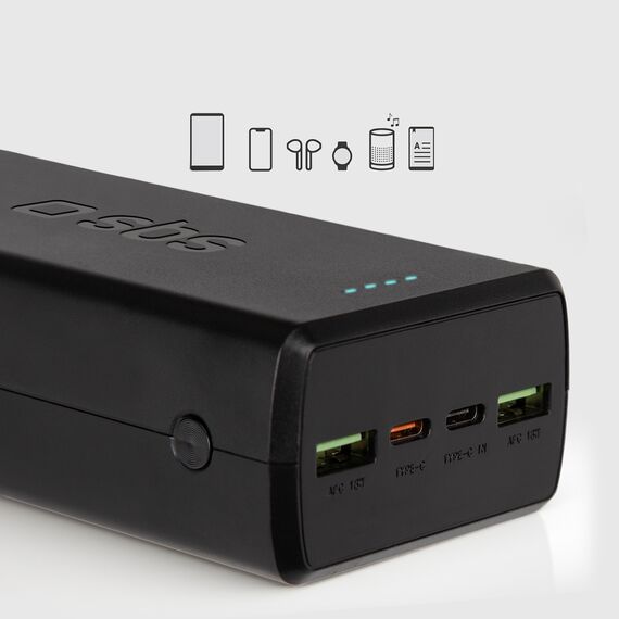 Powerbank SBS TTBB30000PD20K 30000 mAh 2 x USB-C 2 x USB-A - black - Powerbanks - Smartphone Chargers - Techbox