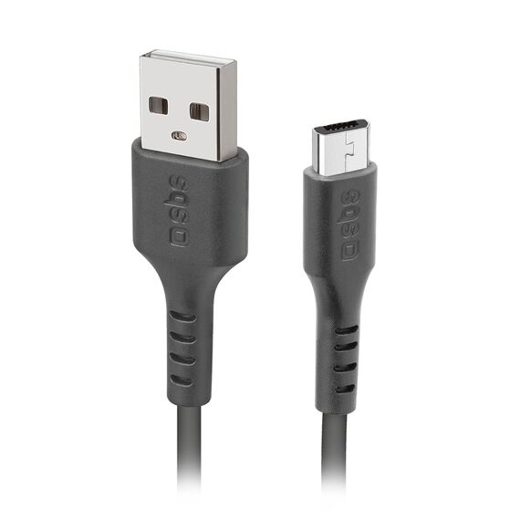 SBS LTHL200 USB-A - Micro-USB Cable 1m - Black | Techbox