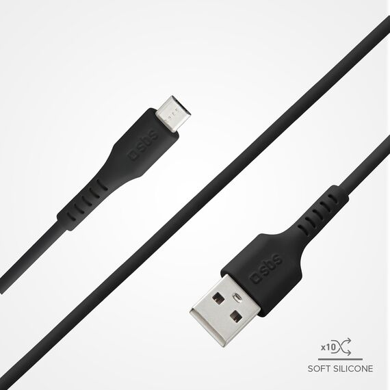SBS LTHL200 USB-A - Micro-USB Cable 1m - Black | Techbox
