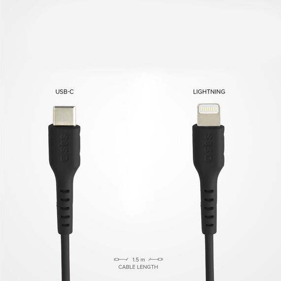 SBS TECABLELIGTC1K USB-C - Lightning cable 1m - black - Cables & Adapters - Cables & Accessories - Techbox