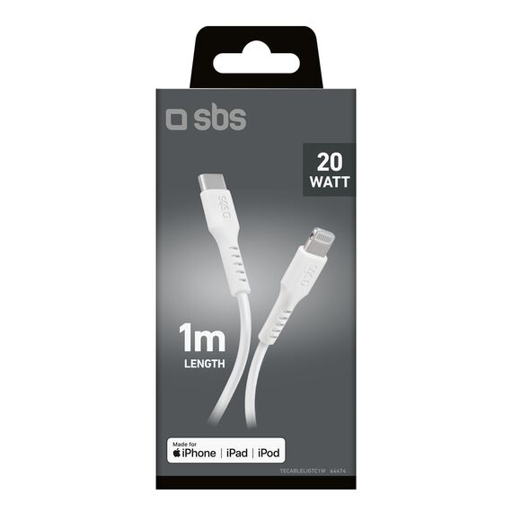 SBS TECABLELIGTC1W USB-C - Lightning Cable MFi Certified, 1m - White | Techbox