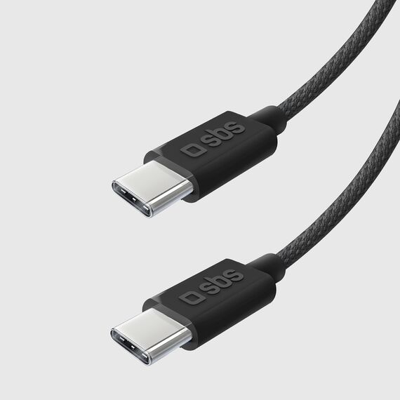 SBS TECABLETISSUETCK USB-C - USB-C 1.5m 60W braided cable - black - Cables & Adapters - Cables & Accessories - Techbox