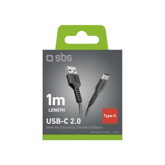 SBS TECABLETYC1KPOS USB-A - USB-C Cable 1m - Black | Techbox