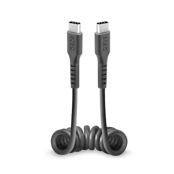 SBS TECABLETYPCCSK USB-C spiral cable - USB-C 0.5m - black | Techbox