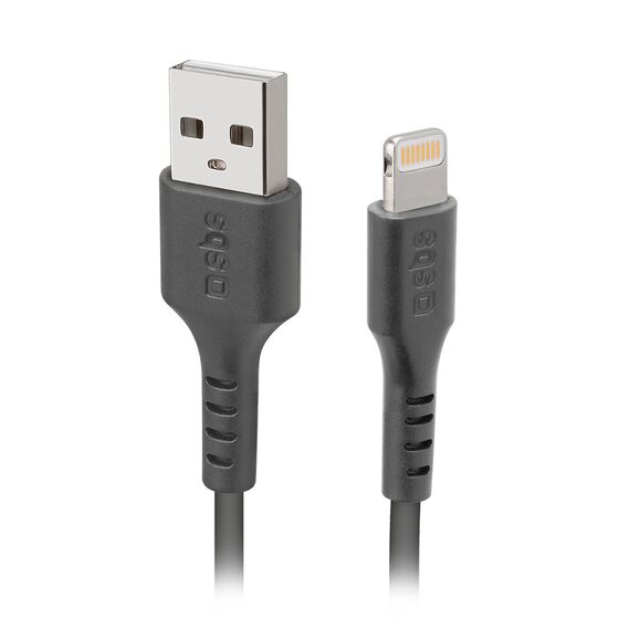 SBS TECABLEUSBIP589K USB-A - Lightning Cable 1m MFi Certified - Black | Techbox