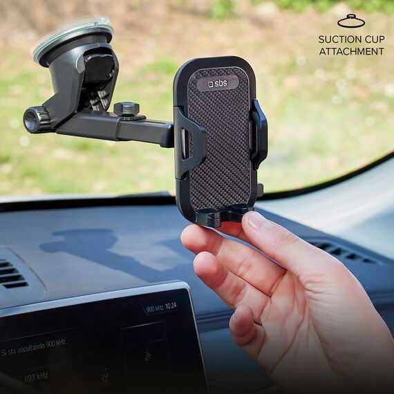 SBS TEHWSUPWIND smartphone holder telescopic with suction cup - black | Techbox