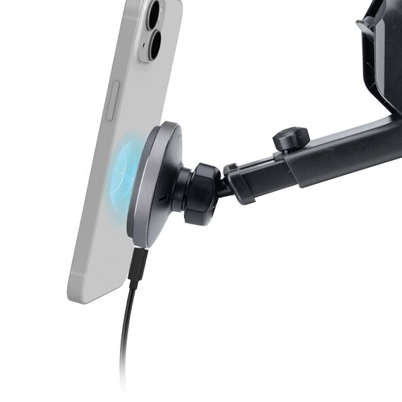 SBS TESUPMAGEXTWIR15W Telescopic Smartphone Holder with Wireless Charger, MagSafe Compatible, for Windshield and Dashboard - Black - Smartphone Holders - Smartphones - Techbox
