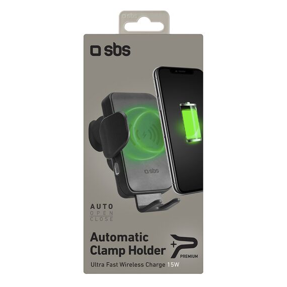 SBS TESUPWIR15WAUT smartphone holder with wireless charger for air vent - black - Smartphone Holders - Smartphones - Techbox