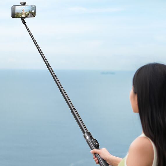 Selfie stick Wozinsky WRZP1 with automatically extendable legs, tripod function, 1.7m - black | Techbox