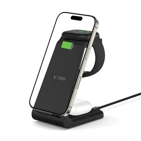 Tech-Protect QI15W-A36 3in1 Charging Station for Apple - Black