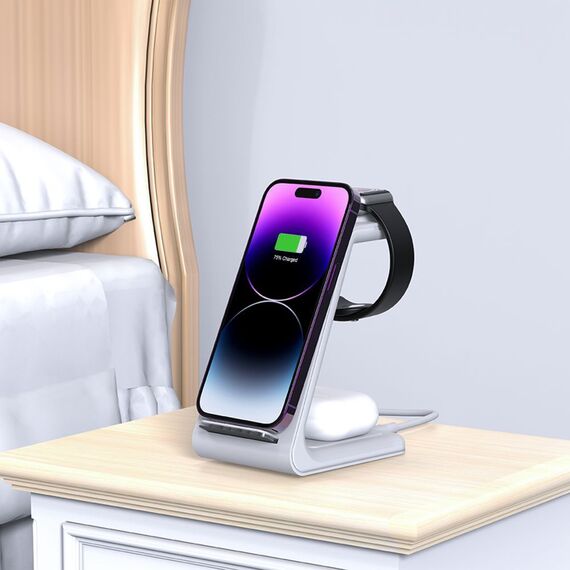 Tech-Protect QI15W-A36 3in1 Charging Station for Apple - White