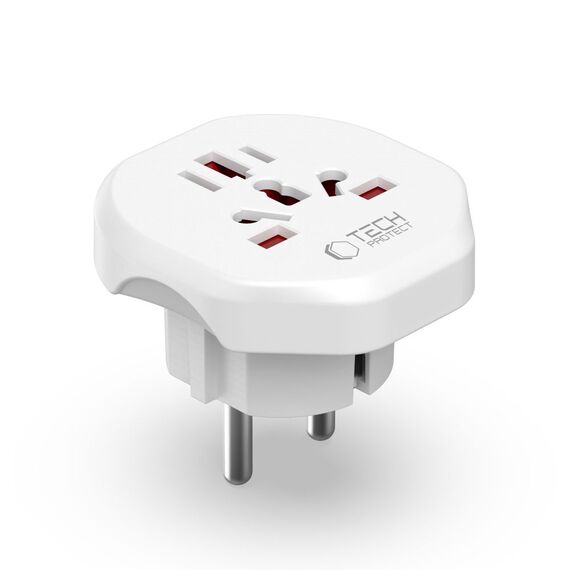 Tech-Protect Universal Travel Adapter to EU - white - Cables & Adapters - Cables & Accessories - Techbox