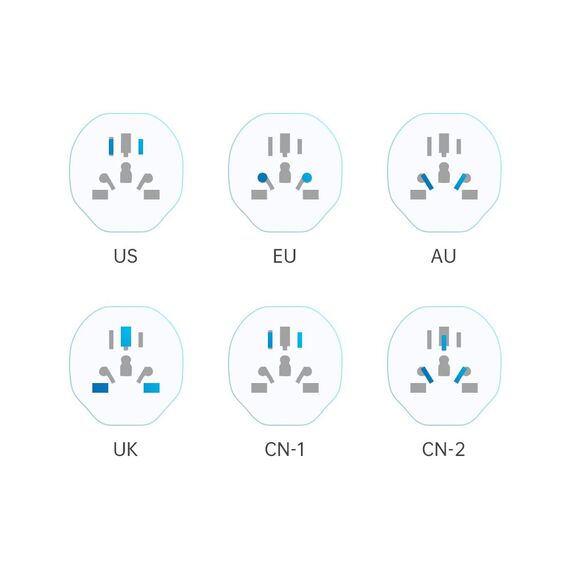 Tech-Protect Universal Travel Adapter to EU - white - Cables & Adapters - Cables & Accessories - Techbox