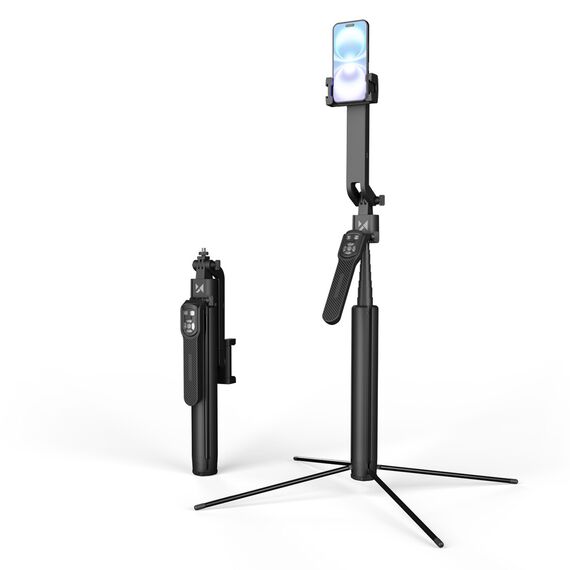 Wozinsky WST-360YS Selfie Stick with Tripod Function with 360° AI Auto Face Tracking Gesture Control - Black | Techbox