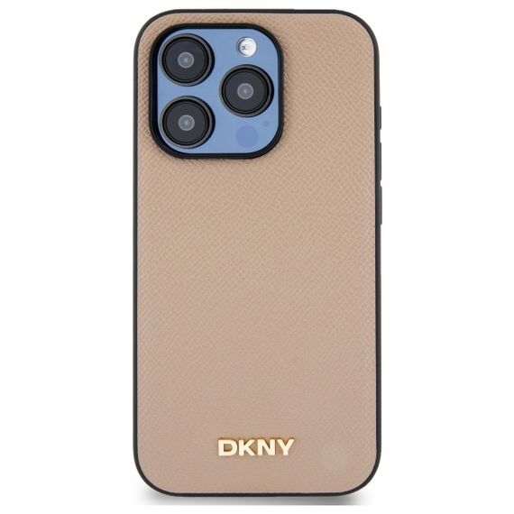 DKNY Grained Metal Logo MagSafe iPhone 15 Pro Case - Beige - Uncategorized Cases (2) - Cases - Techbox