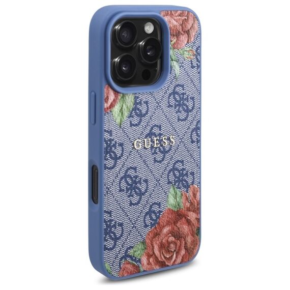 Guess 4G Flowers Print MagSafe case for iPhone 16 Pro - blue - Apple Cases - Cases - Techbox