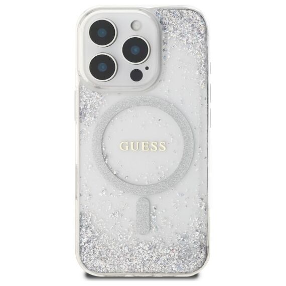 Guess Resin Gradient Glitter MagSafe case for iPhone 16 Pro - silver | Techbox