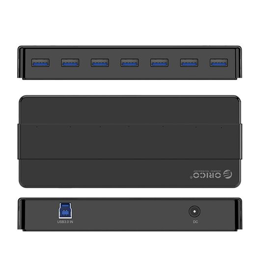 Hub Orico H7928-U3-V1 7x USB-A 3.0 - black | Techbox