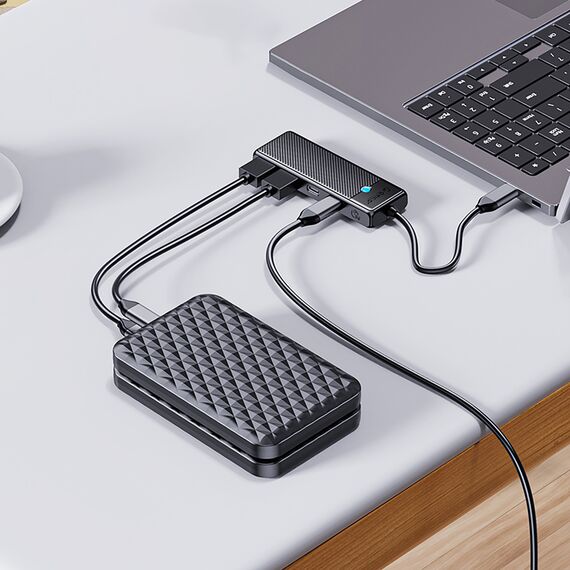 Hub USB-C Orico PAPW2AC-C3 docking station 2x USB-A 3.0 + 2x USB-C 3.0 - black | Techbox