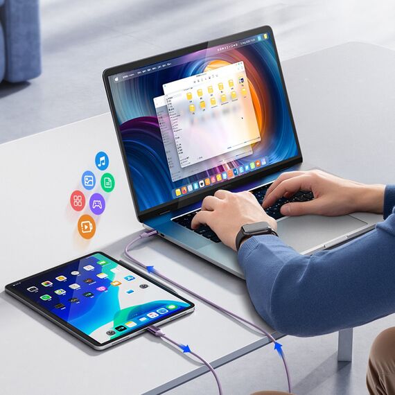 Kabel Orico CDX 100W 5A Power Delivery USB-C - USB-C 1m - fioletowy - Cables & Adapters - Cables & Accessories - Techbox