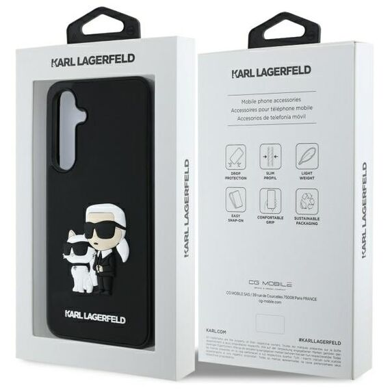 Karl Lagerfeld 3D Rubber Karl&amp;Choupette Case for Samsung Galaxy S24 FE - Black | Techbox
