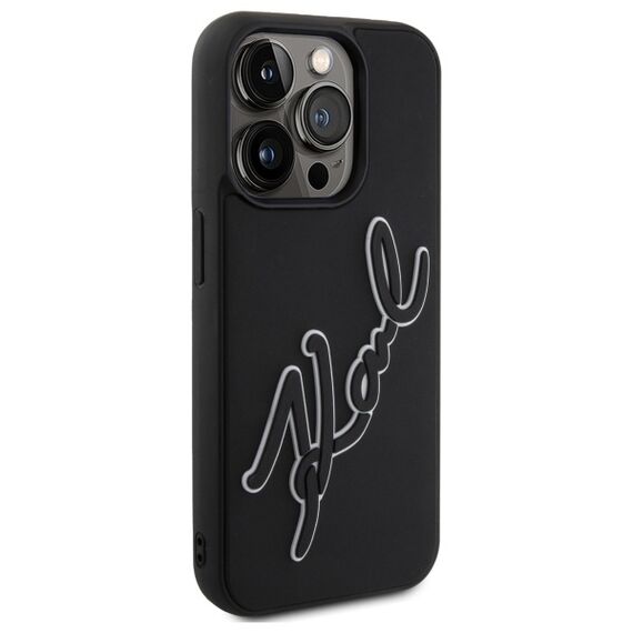 Karl Lagerfeld 3D Rubber Signature Case for iPhone 15 Pro Max - Black - Uncategorized Cases (2) - Cases - Techbox