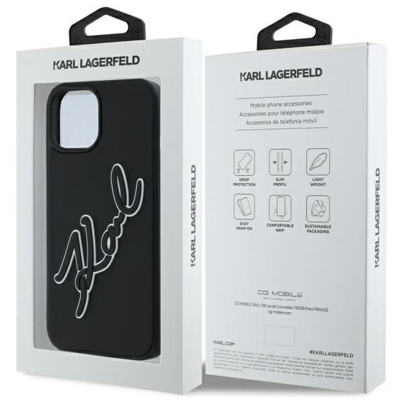 Karl Lagerfeld 3D Rubber Signature iPhone 15 Case - Black - Uncategorized Cases (2) - Cases - Techbox