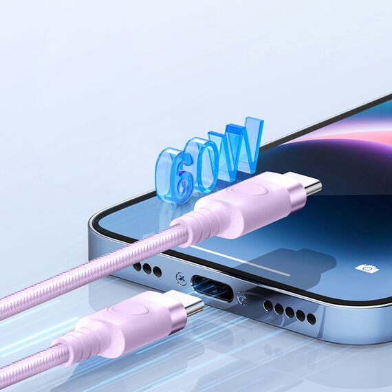 Orico CDX 60W 3A Power Delivery USB-C - USB-C 1m Cable - Purple - Cables & Adapters - Cables & Accessories - Techbox