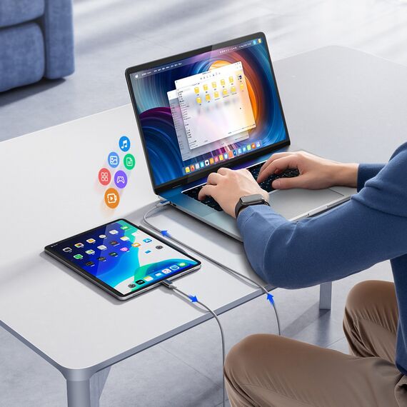 Orico CDX 60W 3A Power Delivery USB-C - USB-C 1m Cable - White - Cables & Adapters - Cables & Accessories - Techbox