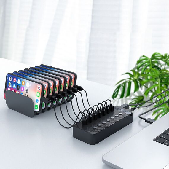 Orico CT2U3-16AB 16x USB-A 3.0 Hub with Switches - Black - USB Hubs & Card Readers - Peripherals - Techbox