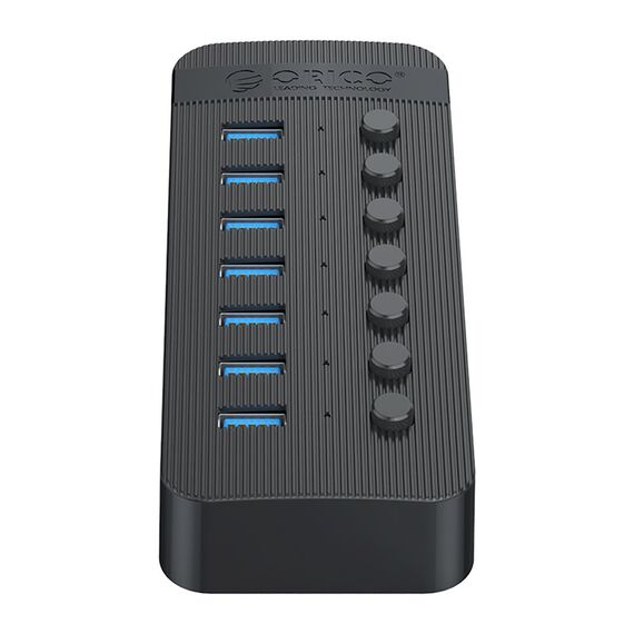 Orico CT2U3-7AB 7x USB-A 3.0 Hub with Switches - Black - USB Hubs & Card Readers - Peripherals - Techbox