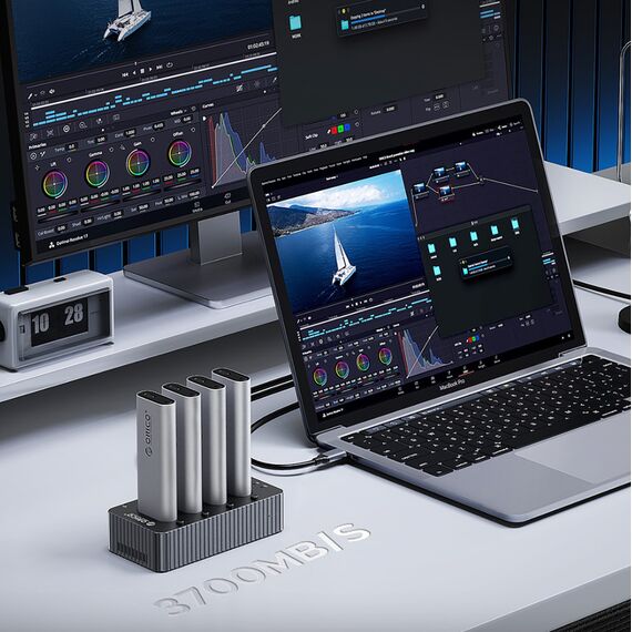 Orico IT48N-C 4-Disk Docking Station with M.2 NVME Clone Function - Gray - Cases & Accessories - Hard Drives - Techbox