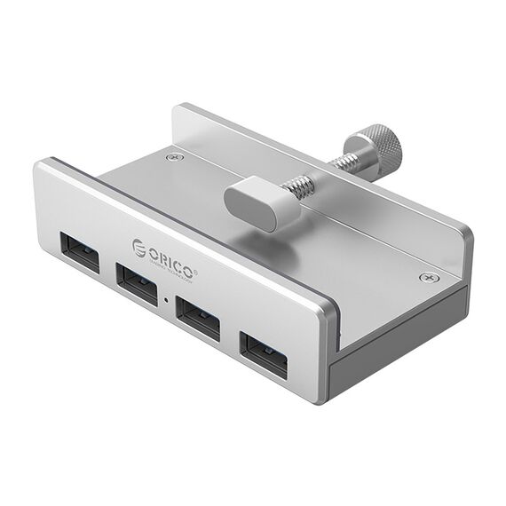Orico MH4PU Hub Clamp-Mounted 4x USB-A 3.0 - Silver | Techbox