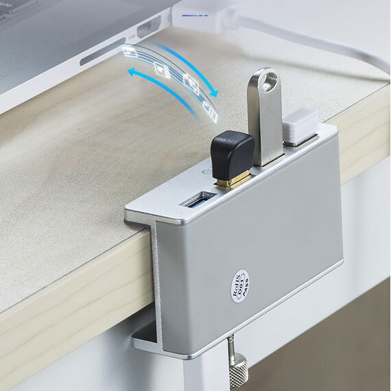 Orico MH4PU Hub Clamp-Mounted 4x USB-A 3.0 - Silver | Techbox