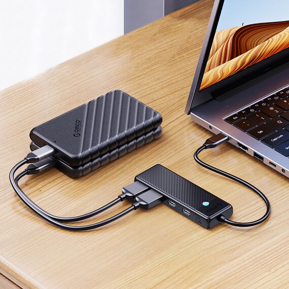 Orico PAPW4A-C3 USB-A Hub Docking Station 4x USB-A 3.0 - Black | Techbox