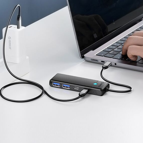 Orico PAPW4A-C3 USB-A Hub Docking Station 4x USB-A 3.0 - Black | Techbox
