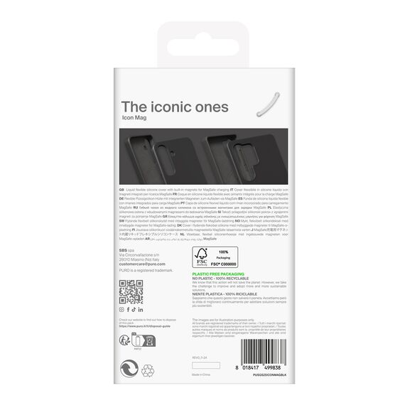 Puro Icon Mag Silicone Case with MagSafe for Samsung Galaxy S25 - Black - Uncategorized Cases (2) - Cases - Techbox