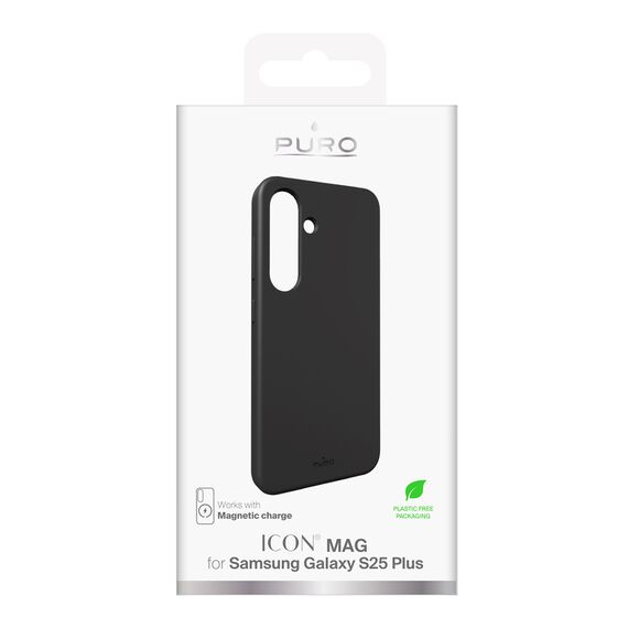 Puro Icon Mag Silicone Case with MagSafe for Samsung Galaxy S25+ - Black - Uncategorized Cases (2) - Cases - Techbox