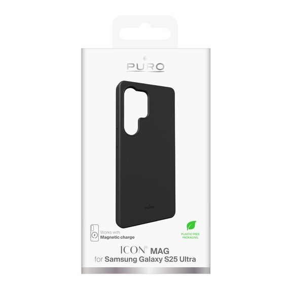 Puro Icon Mag Silicone Case with MagSafe for Samsung Galaxy S25 Ultra - Black | Techbox