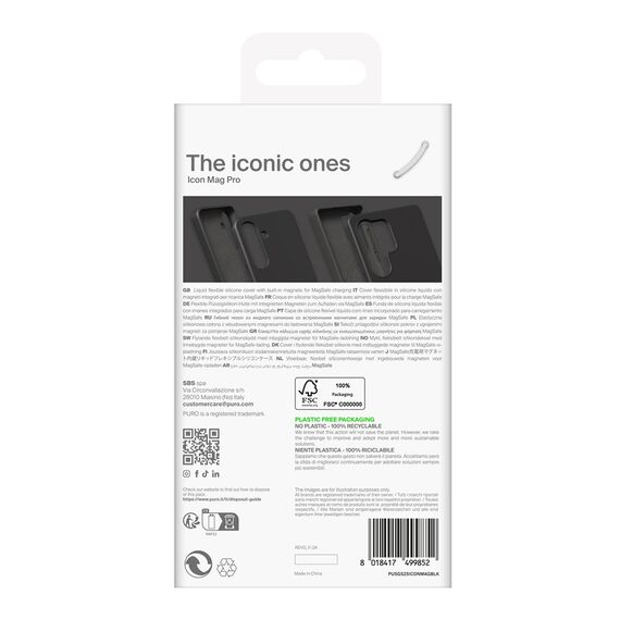 Puro Icon Mag Silicone Case with MagSafe for Samsung Galaxy S25 Ultra - Black | Techbox