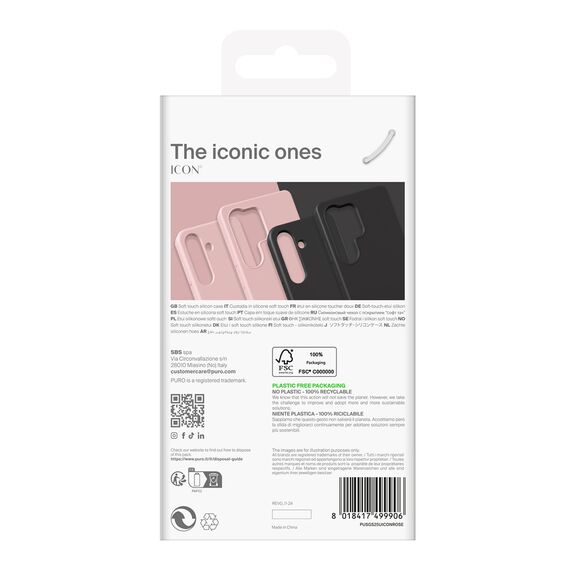 Puro Icon Silicone Case for Samsung Galaxy S25 Ultra - Pink - Uncategorized Cases (2) - Cases - Techbox