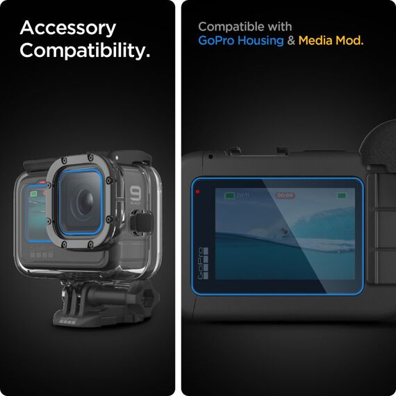 Spigen Glass.tR Slim Tempered Glass + Film 2-Set for GoPro Hero 9 / 10 / 11 / 12 - Transparent | Techbox