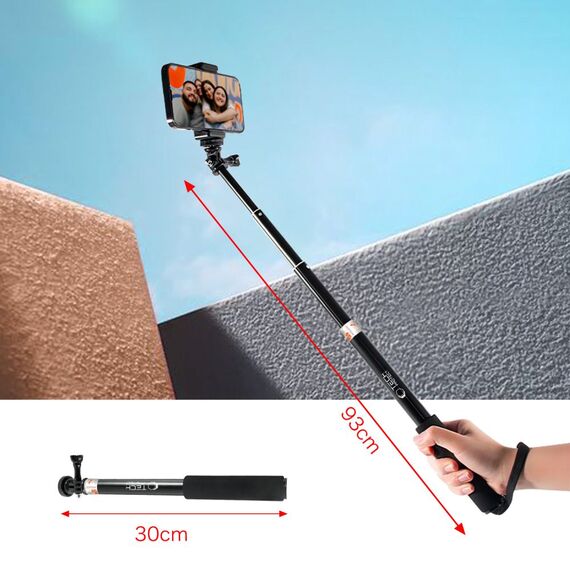 Tech-Protect GA100 Monopad &amp; Selfie Stick for GoPro / DJI - Black