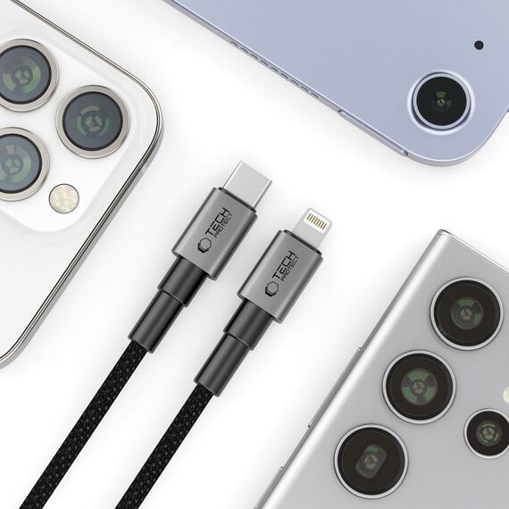 Tech-Protect UltraBoost DNA USB-C / Lightning PD27W/3A cable 100 cm - gray - Cables & Adapters - Cables & Accessories - Techbox